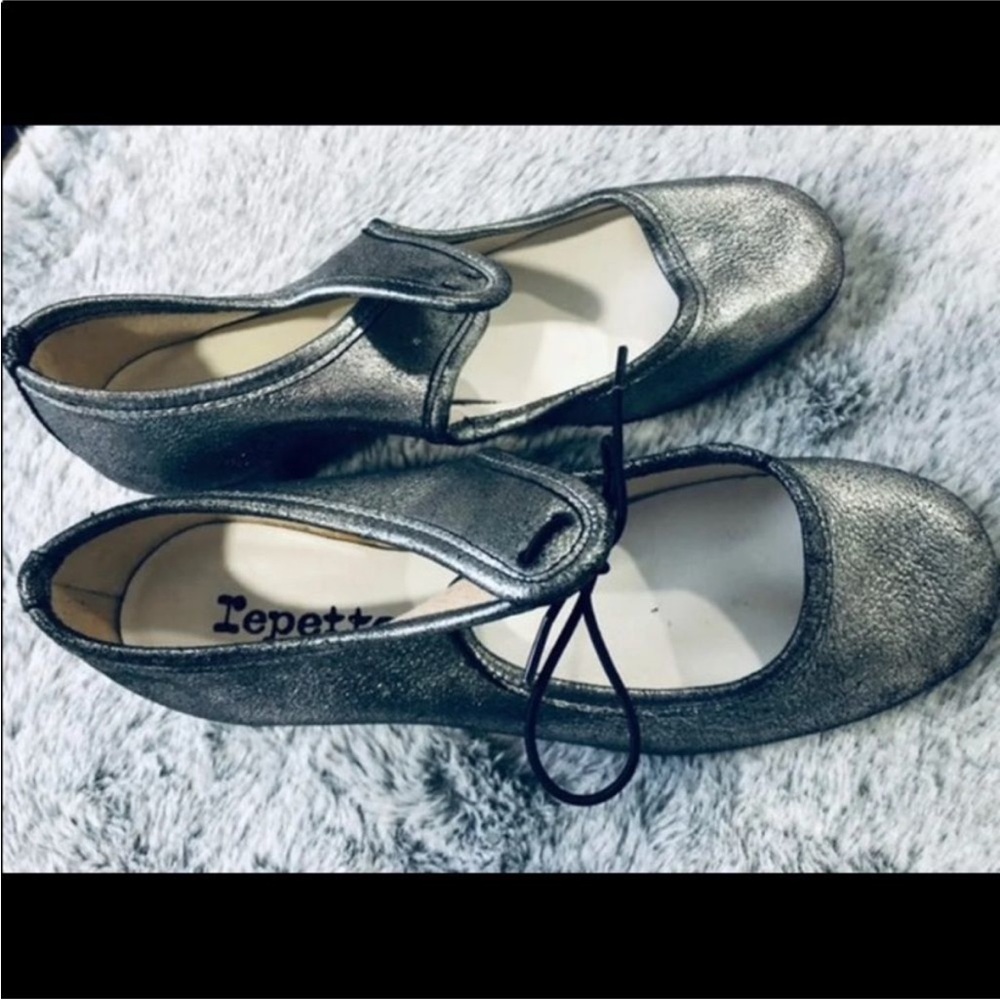 REPETTO Paris Silver Leather ballet heels